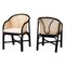 Baxton Studio Miranda Modern Bohemian Two-Tone Black and Natural Brown Rattan 2-Piece Dining Chair Set 233-2PC-13232-ZORO - alternate 1